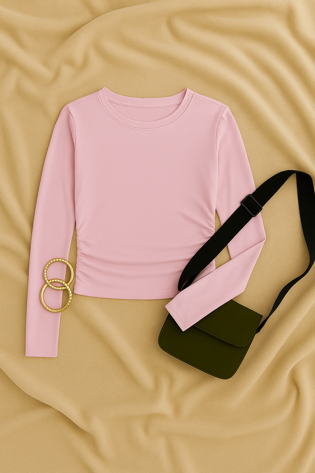 Women Long Sleeve Top – Crew Neck Street Style, Slim & Stretchy