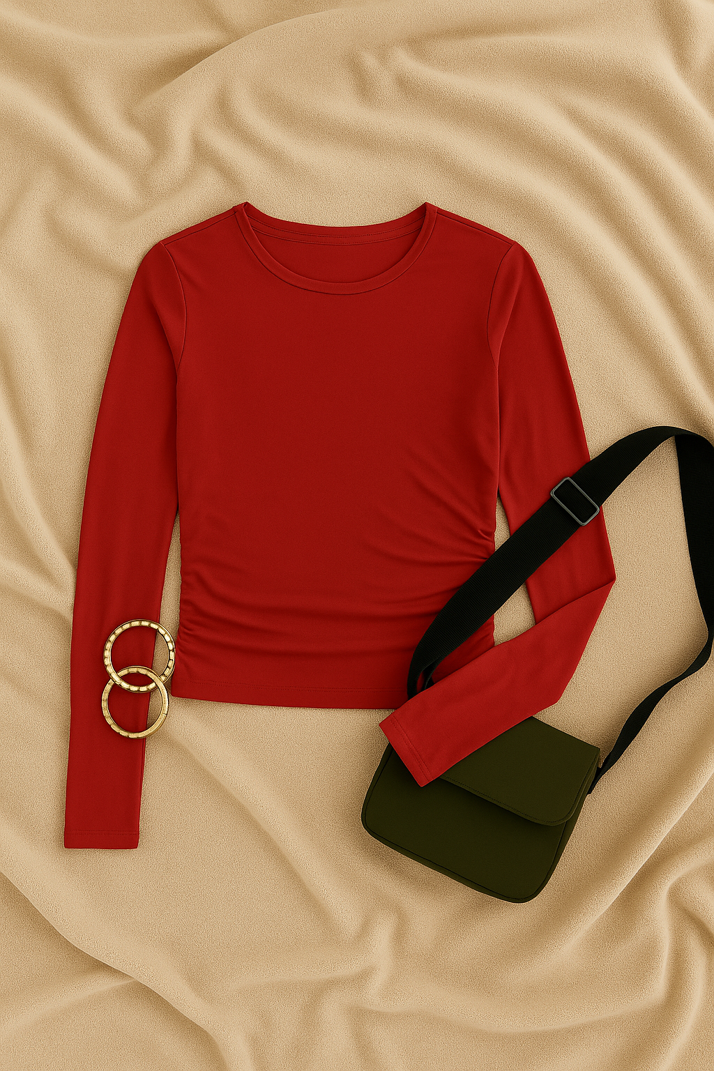 Women Long Sleeve Top – Crew Neck Street Style, Slim & Stretchy