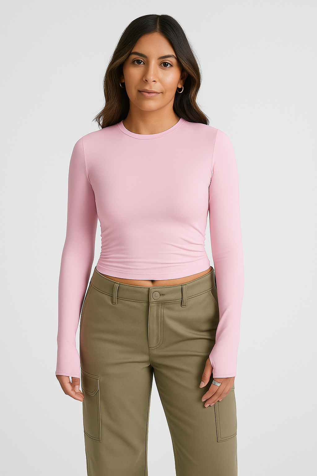 Women Long Sleeve Top – Crew Neck Street Style, Slim & Stretchy
