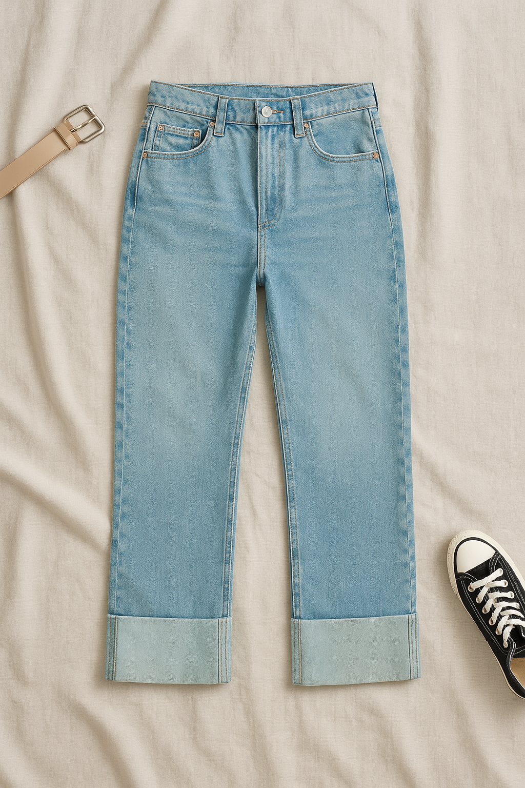 Women’s Jeans – Korean Color Block Look, Slimming & Versatile