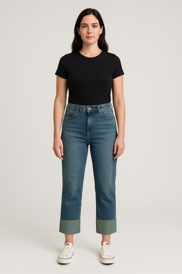 Women’s Jeans – Korean Color Block Look, Slimming & Versatile