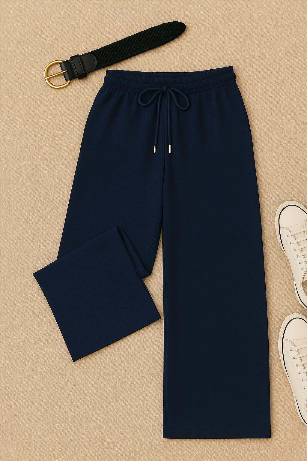 Women’s Pants – Floor-Length Look, High-Waisted & Relaxed