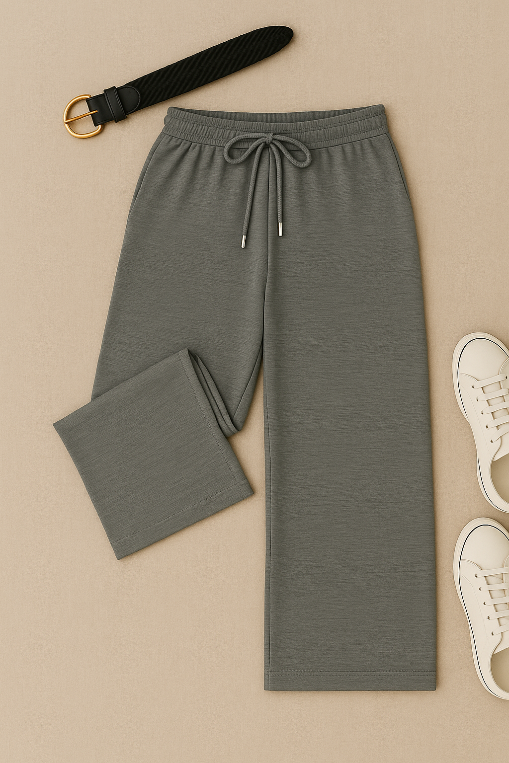 Women’s Pants – Floor-Length Look, High-Waisted & Relaxed