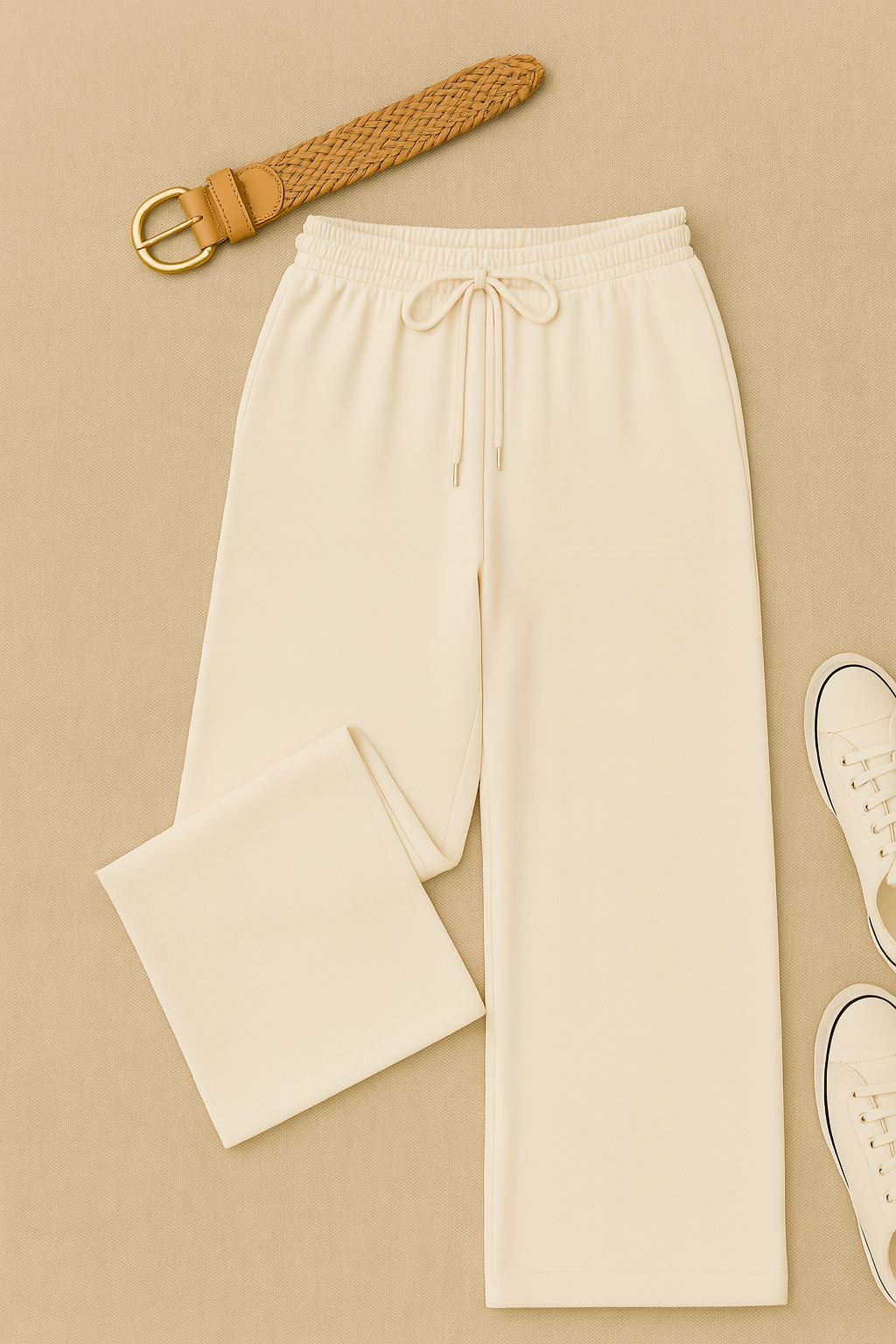 Women’s Pants – Floor-Length Look, High-Waisted & Relaxed