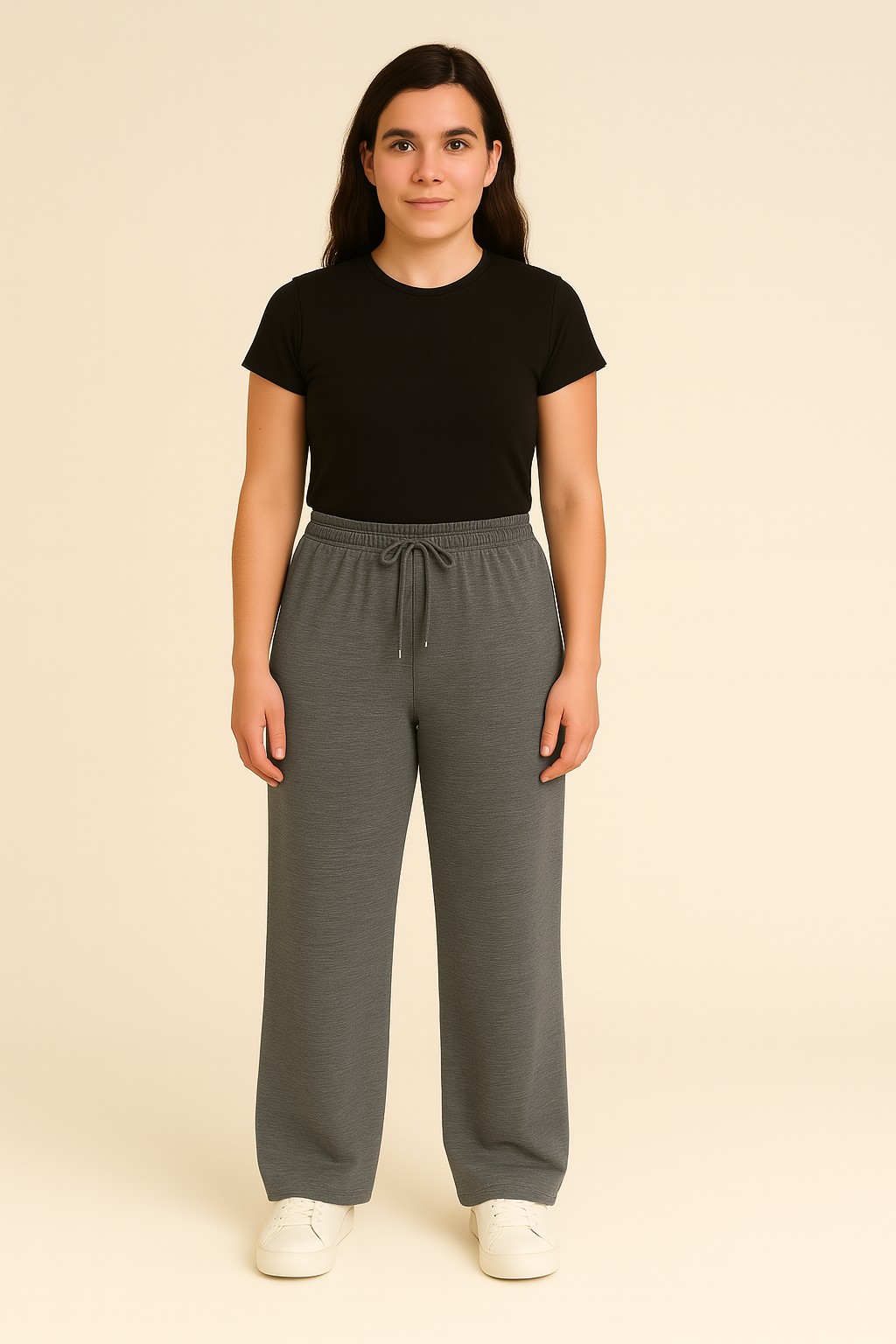 Women’s Pants – Floor-Length Look, High-Waisted & Relaxed