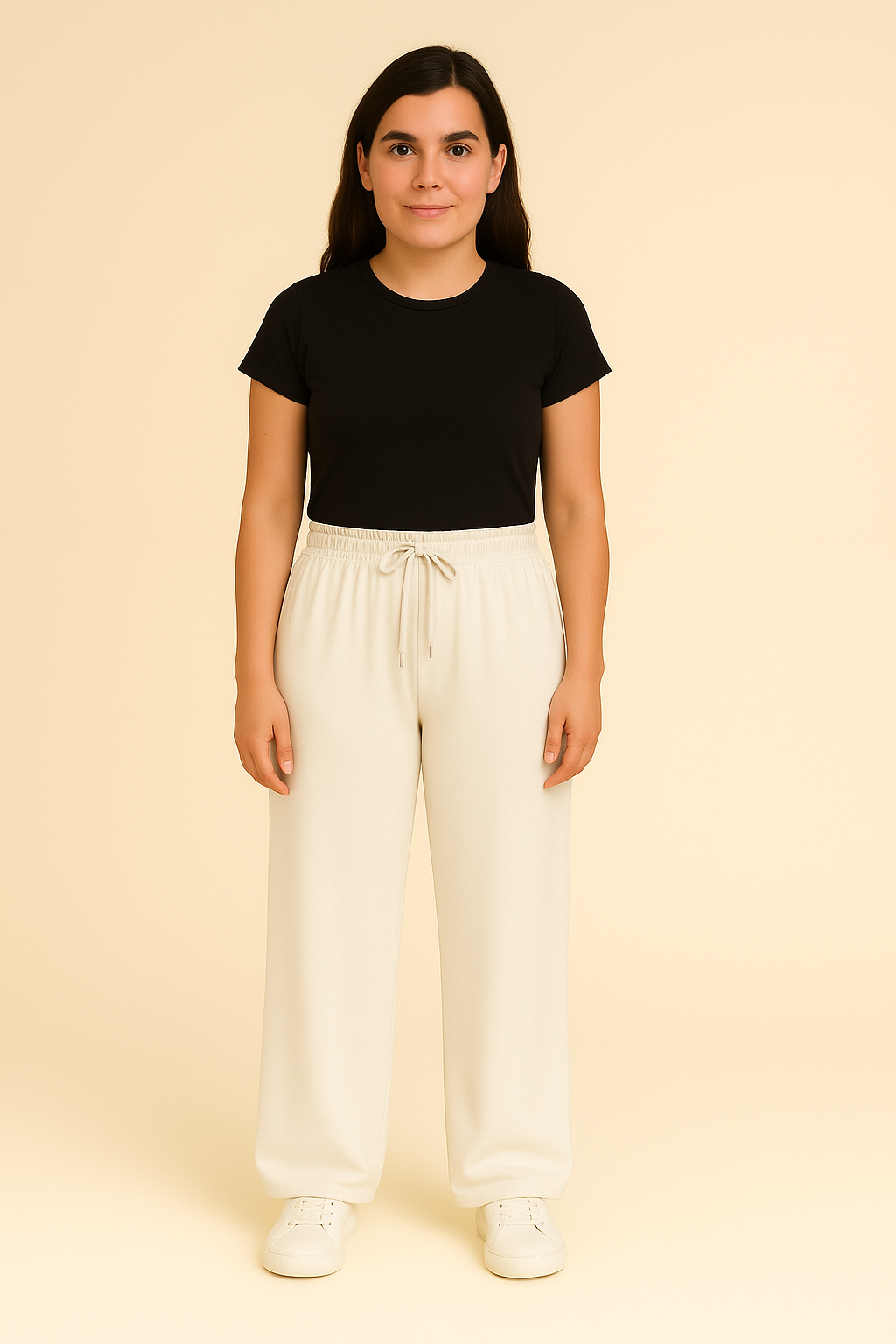 Women’s Pants – Floor-Length Look, High-Waisted & Relaxed
