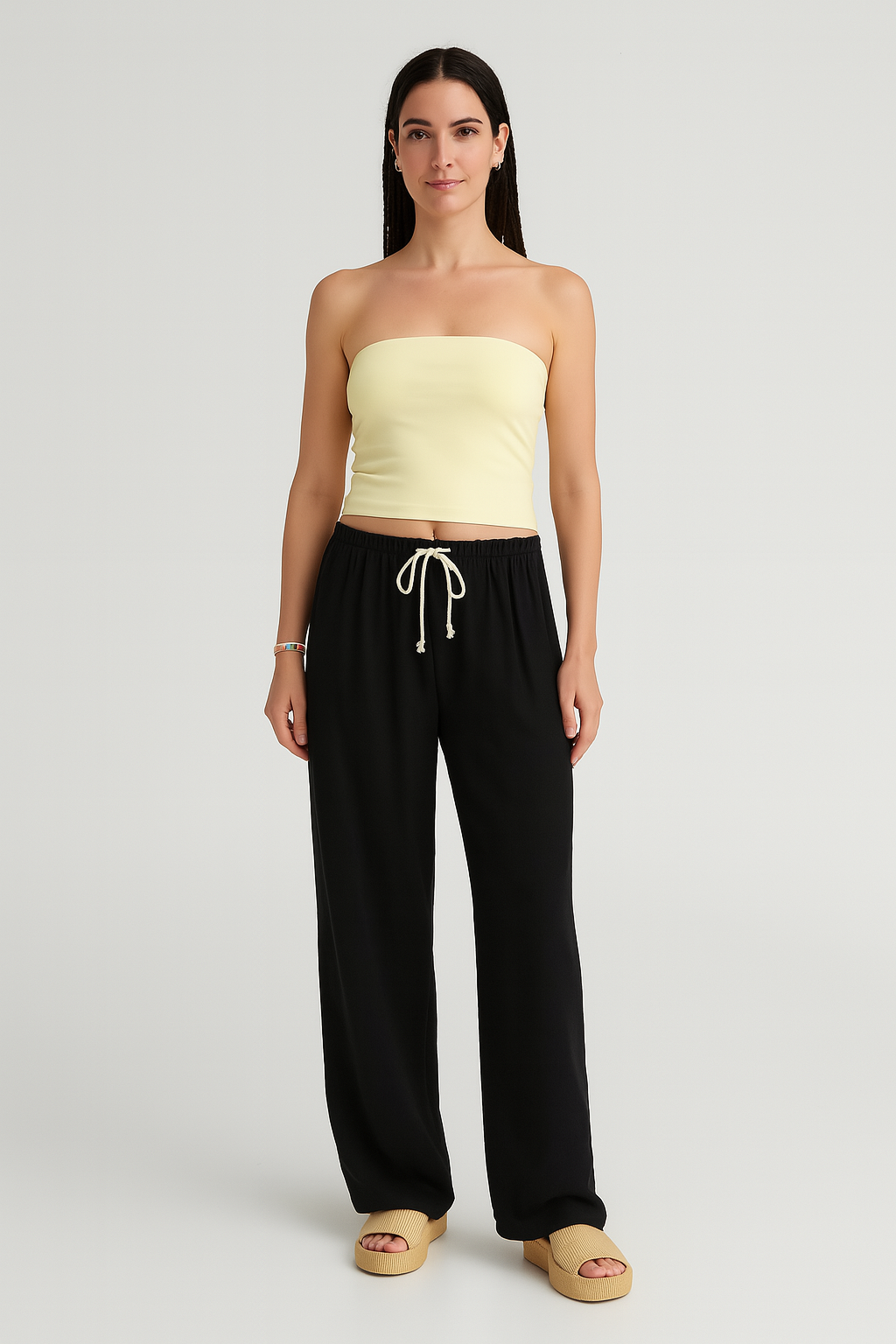 Women’s Pants – Drape Wide-Leg Style, High-Waisted & Flowing