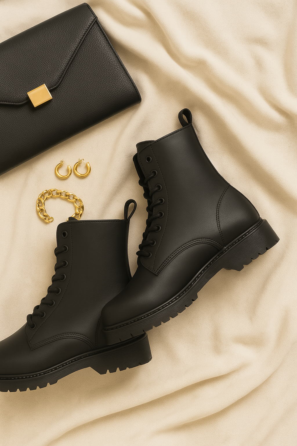 Women’s Rain Boots – Lace-Up Outdoor Look, Waterproof & Non-Slip