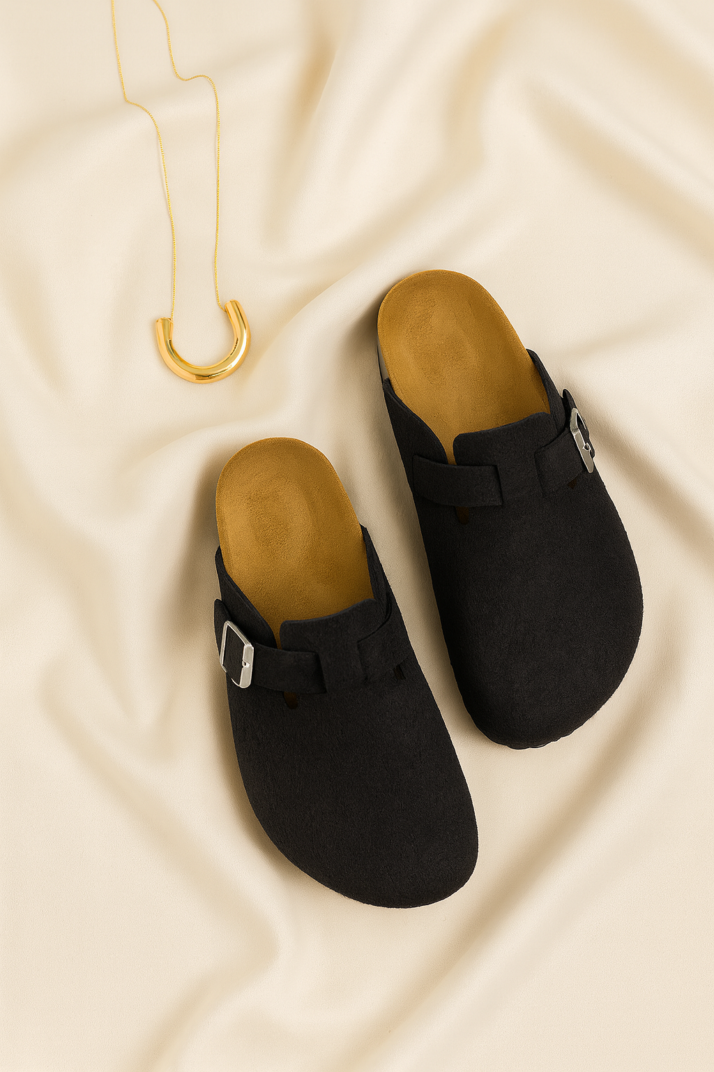 Women Sandals – Suede-Look Slip-On, Cushioned & Supportive