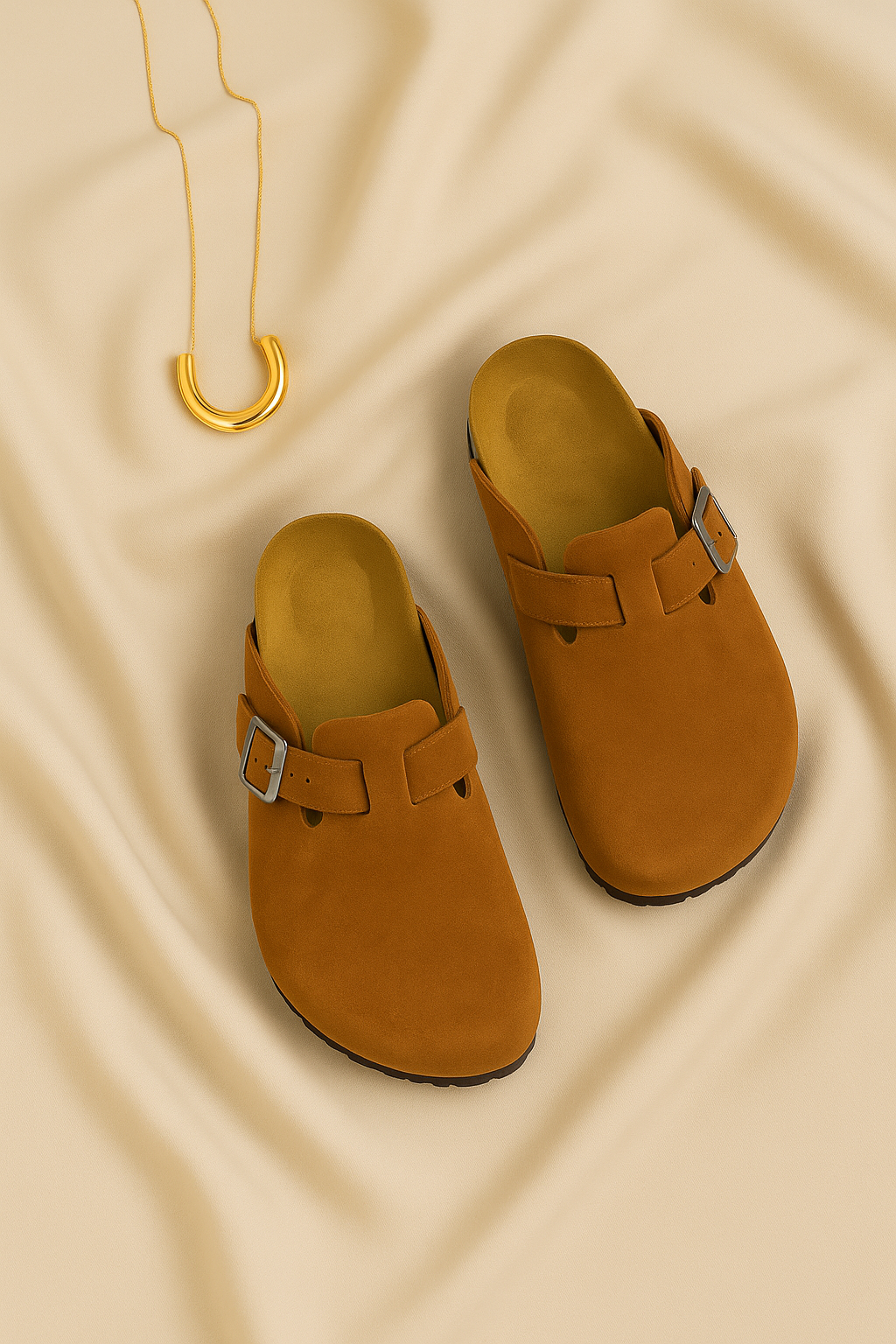 Women Sandals – Suede-Look Slip-On, Cushioned & Supportive