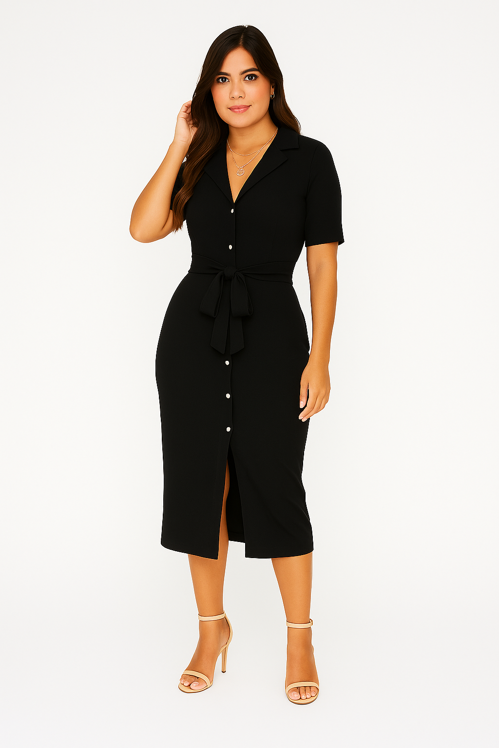 Women’s Shirt Dress – Lapel Style, Elegant & Breezy