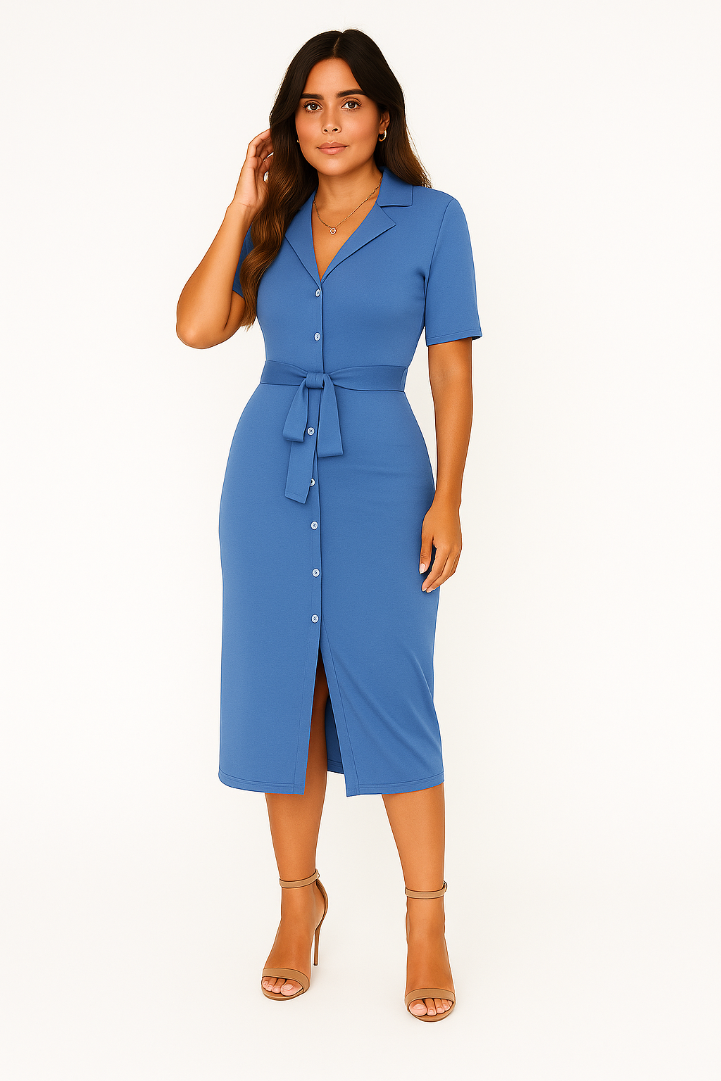 Women’s Shirt Dress – Lapel Style, Elegant & Breezy