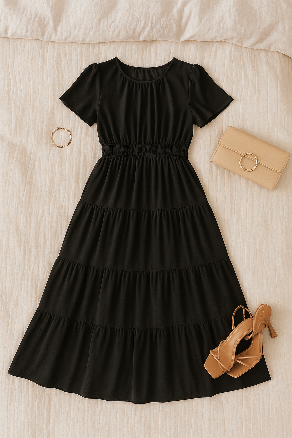Women’s Maxi Dress – Smocked Vintage Style, Elegant & Flowy