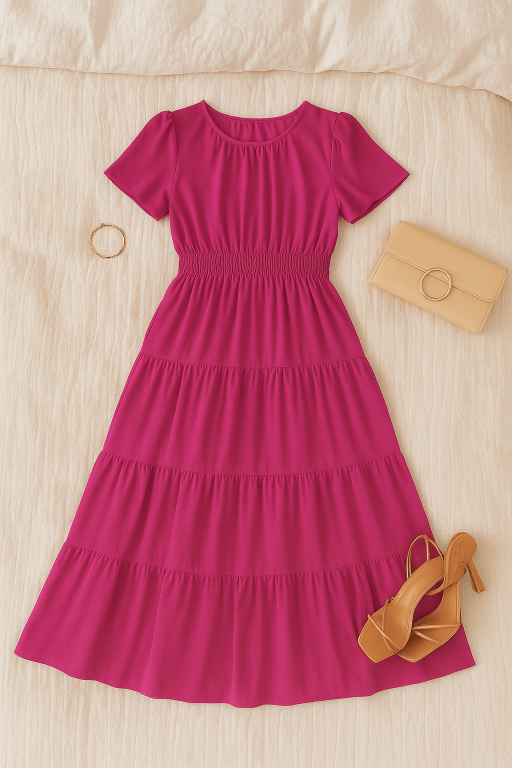 Women’s Maxi Dress – Smocked Vintage Style, Elegant & Flowy