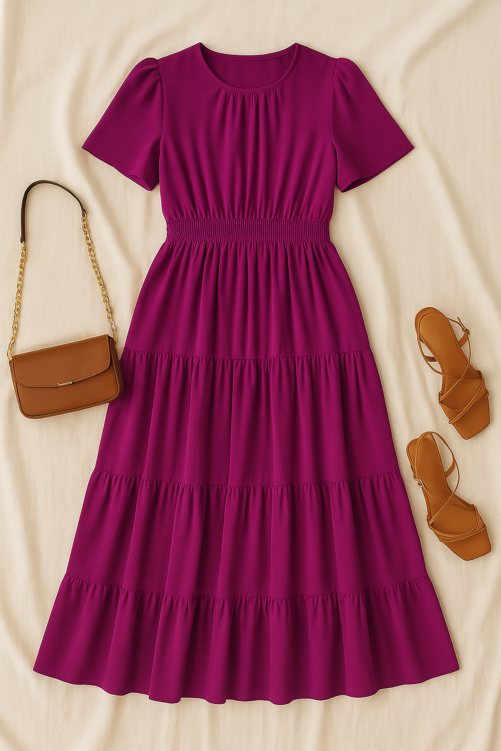 Women’s Maxi Dress – Smocked Vintage Style, Elegant & Flowy