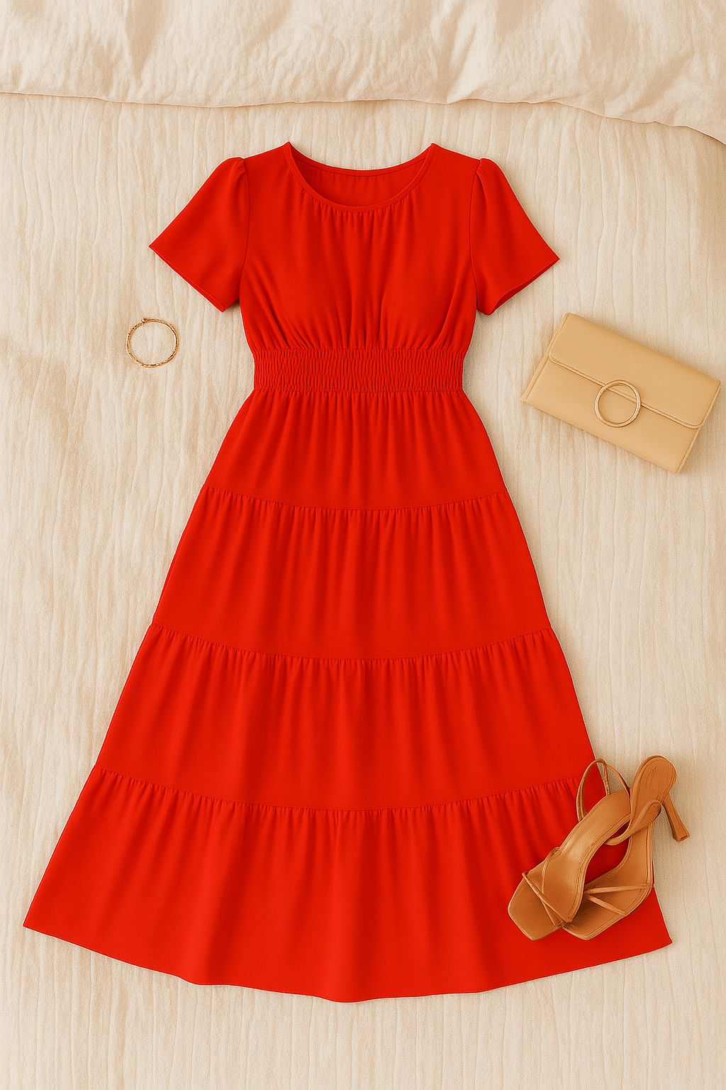 Women’s Maxi Dress – Smocked Vintage Style, Elegant & Flowy