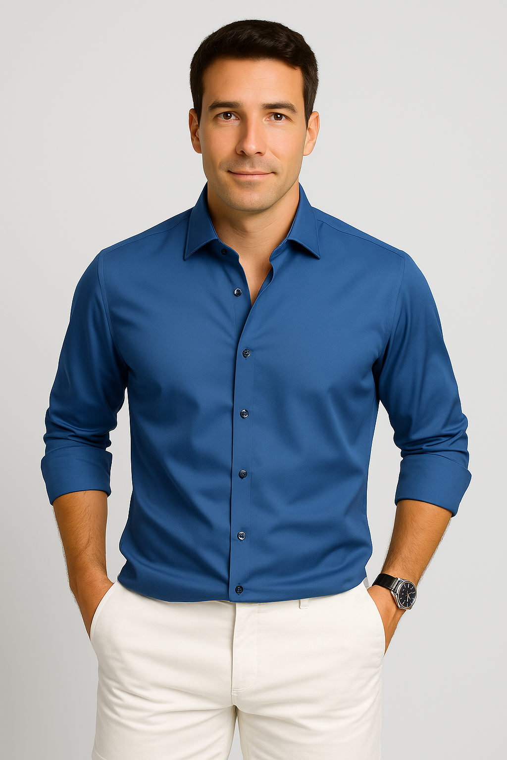 Men’s Shirt – Relaxed Look with Button Placket, Casual & Breathable