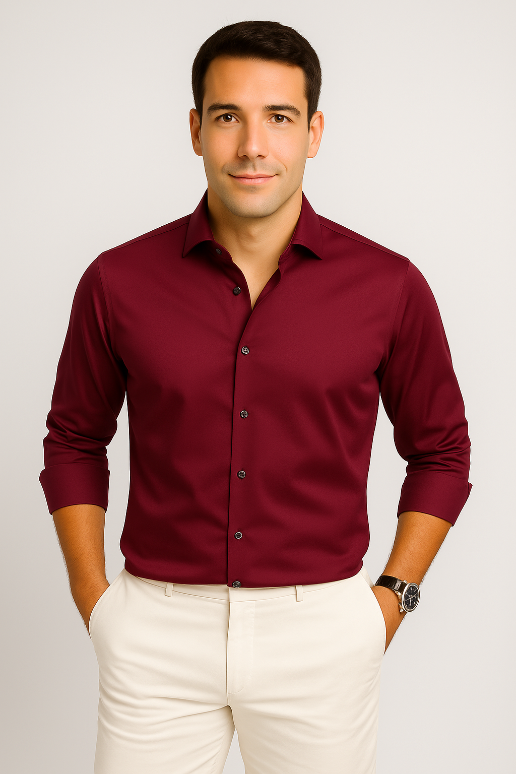 Men’s Shirt – Relaxed Look with Button Placket, Casual & Breathable