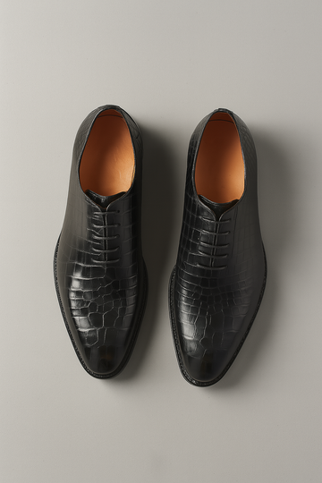 Men’s Dress Shoes – Crocodile Texture Look, Formal & Fashionable