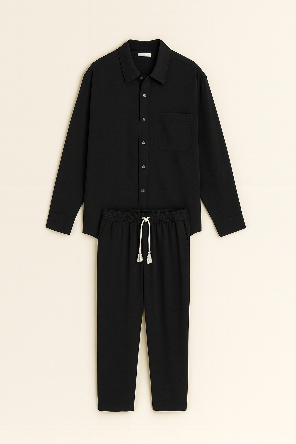 Men's Casual Set – Linen-Look Shirt & Pants, Relaxed Fit & Timeless Style