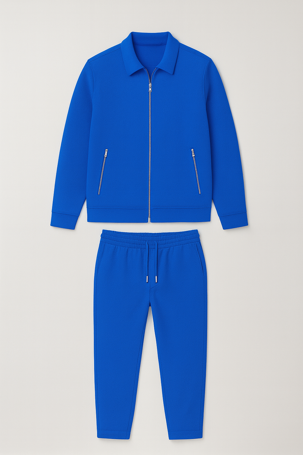Men's Matching Set – Polo Jacket & Pants, Breathable & Smart Casual Look