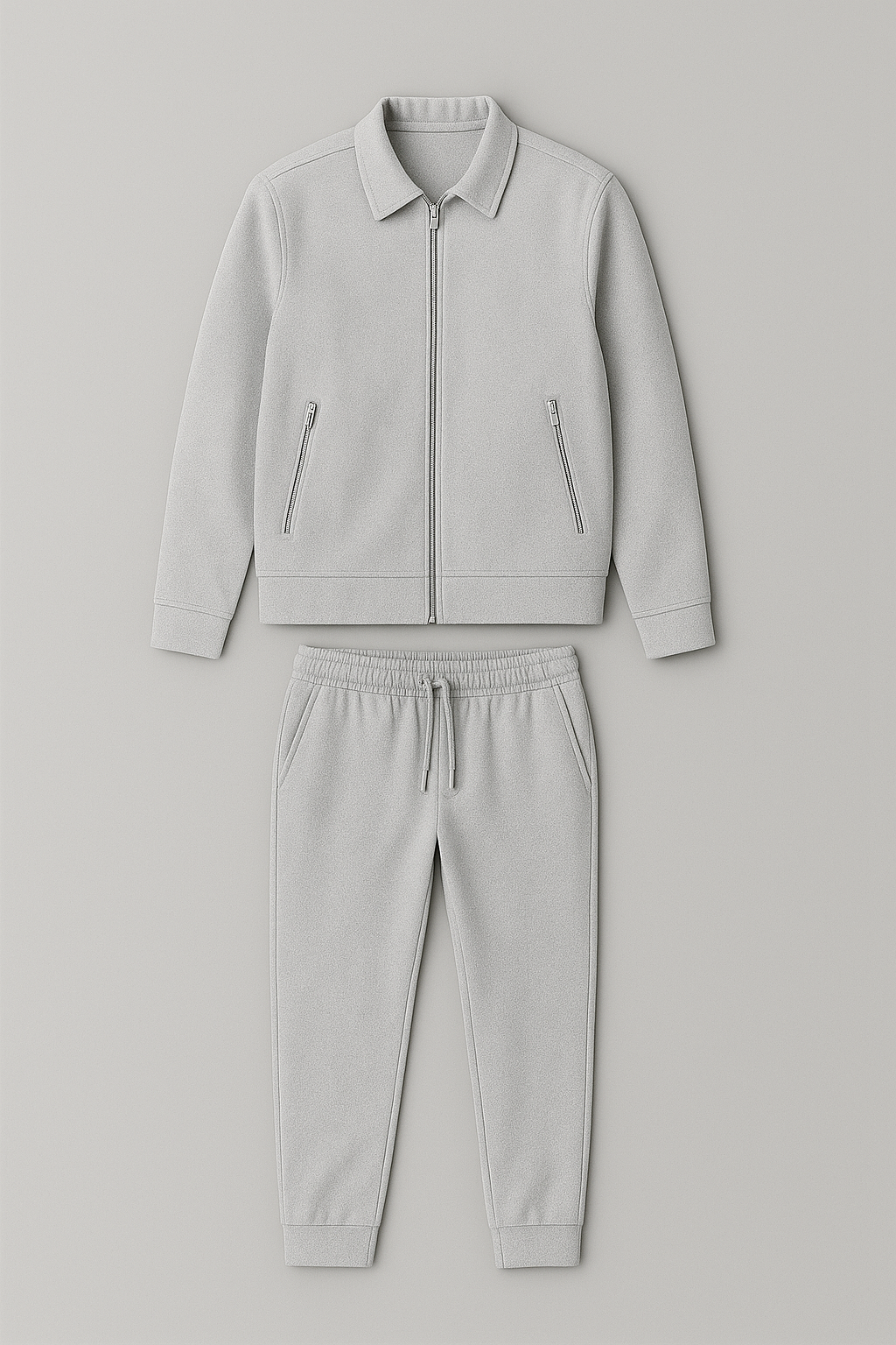 Men's Matching Set – Polo Jacket & Pants, Breathable & Smart Casual Look