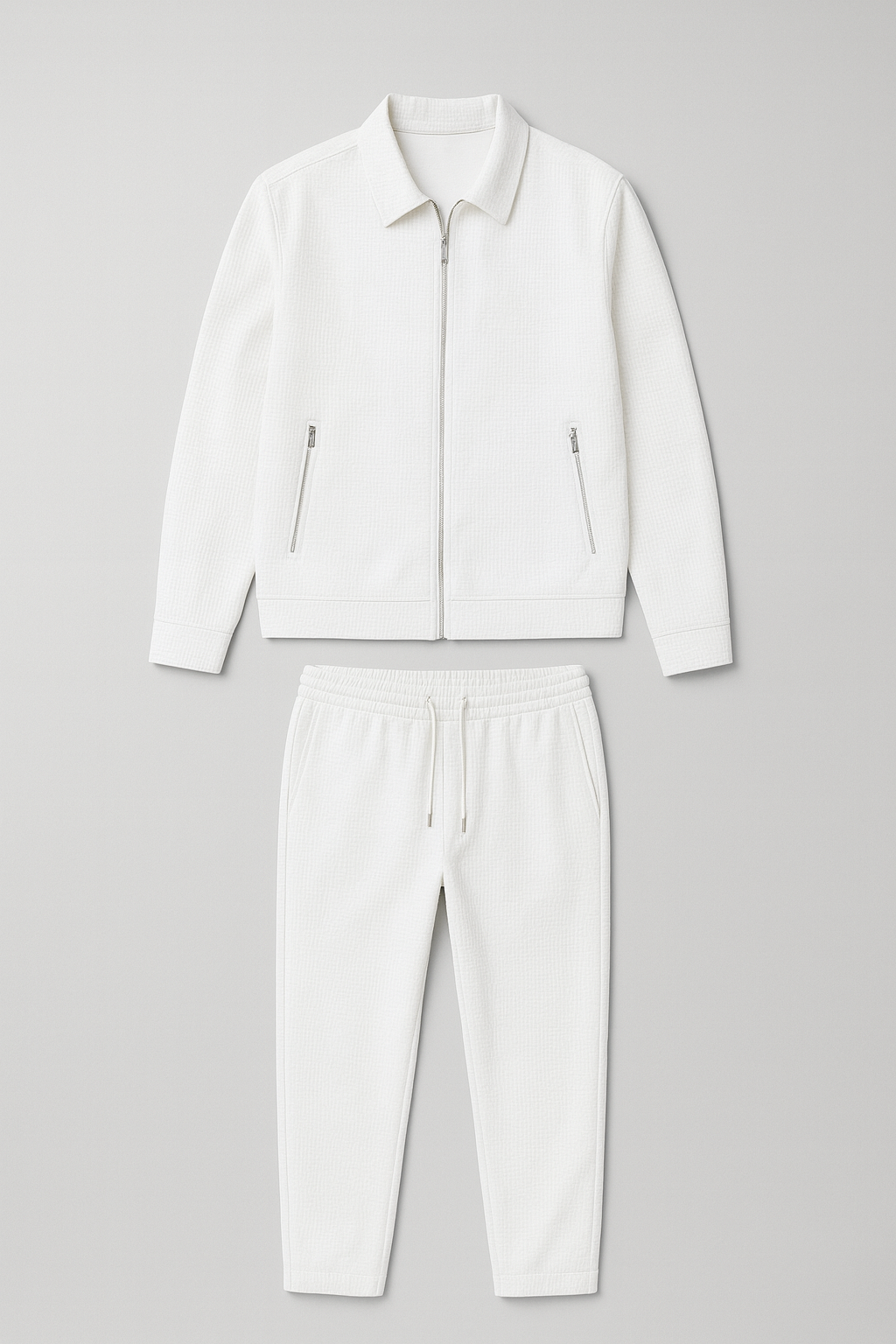 Men's Matching Set – Polo Jacket & Pants, Breathable & Smart Casual Look