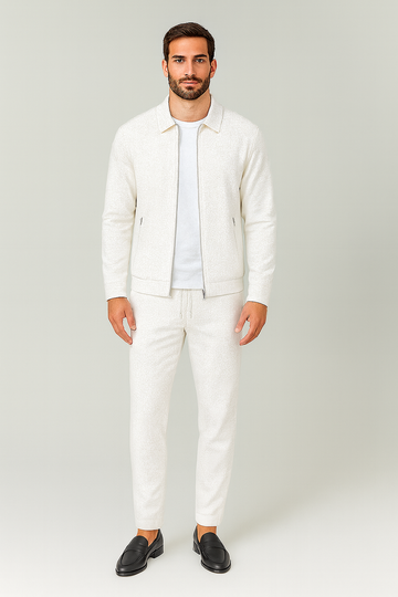 Men's Matching Set – Polo Jacket & Pants, Breathable & Smart Casual Look