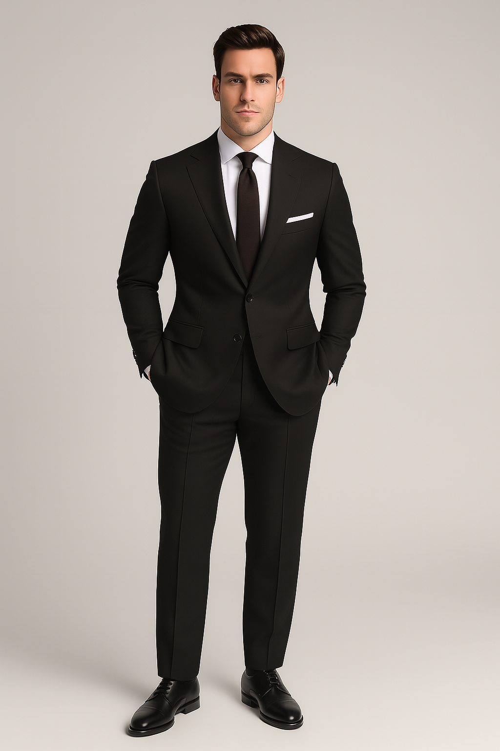 Men’s Suit – Two-Piece Tuxedo Style, Slim Fit & Notch Lapel Look