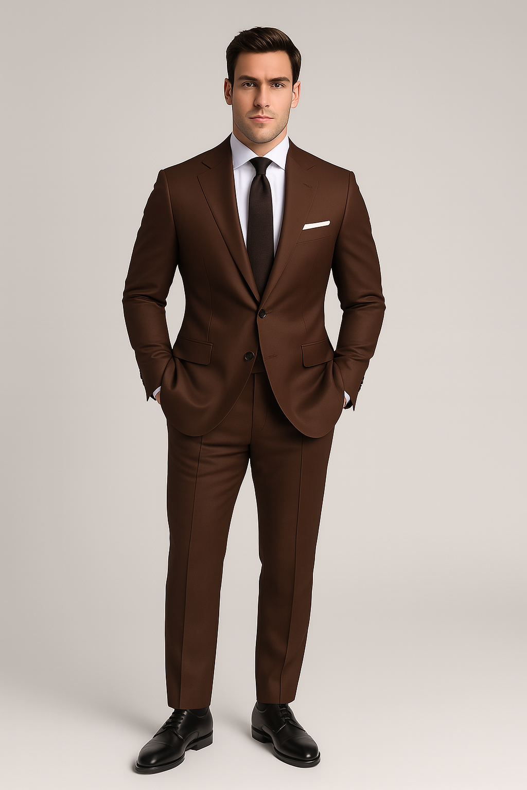 Men’s Suit – Two-Piece Tuxedo Style, Slim Fit & Notch Lapel Look