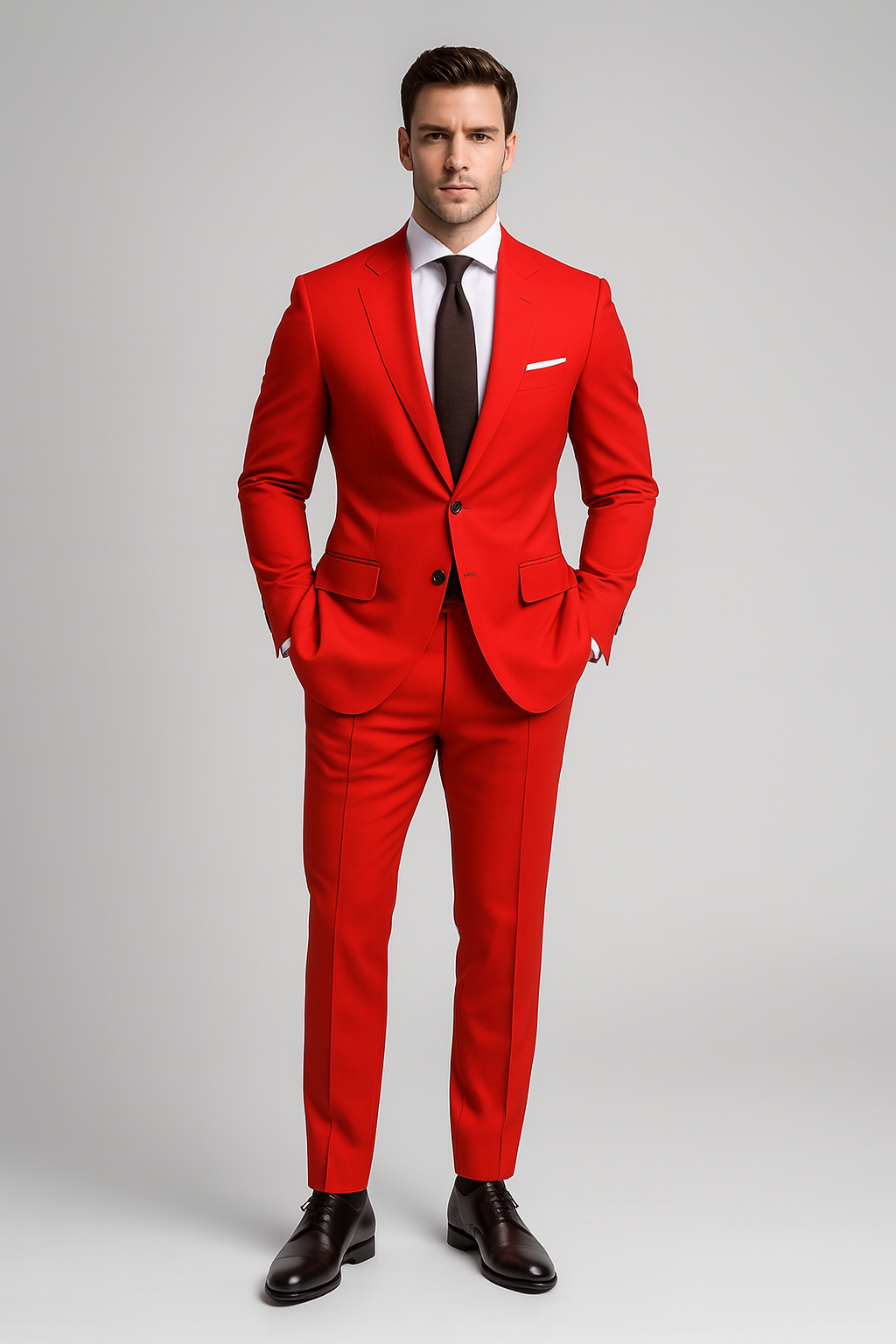 Men’s Suit – Two-Piece Tuxedo Style, Slim Fit & Notch Lapel Look