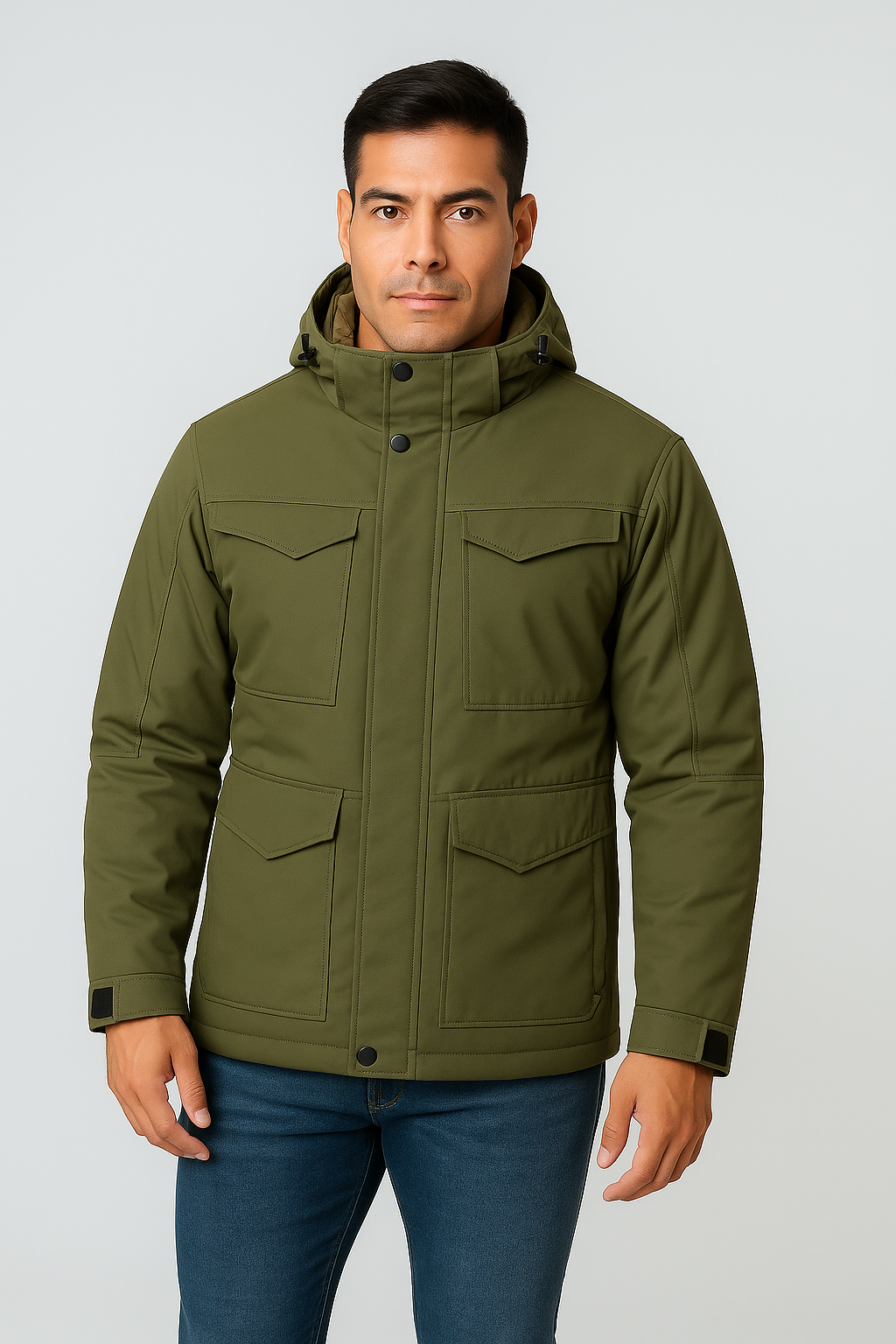 Men’s Jacket – Military Parka Look, Windproof & Thermal Warm