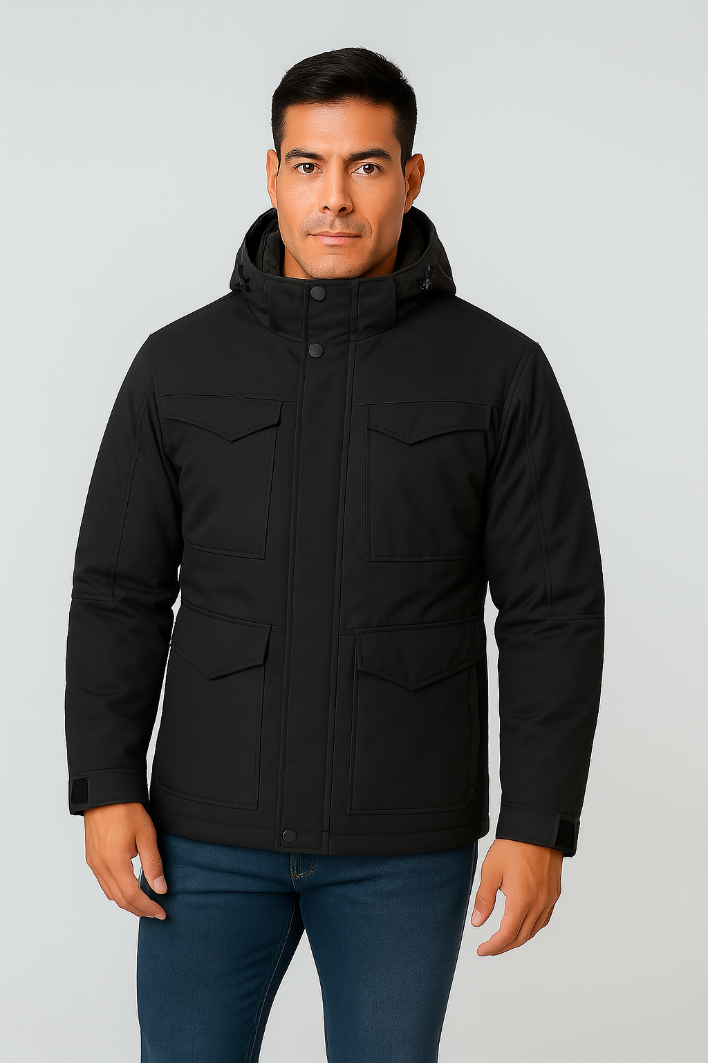 Men’s Jacket – Military Parka Look, Windproof & Thermal Warm