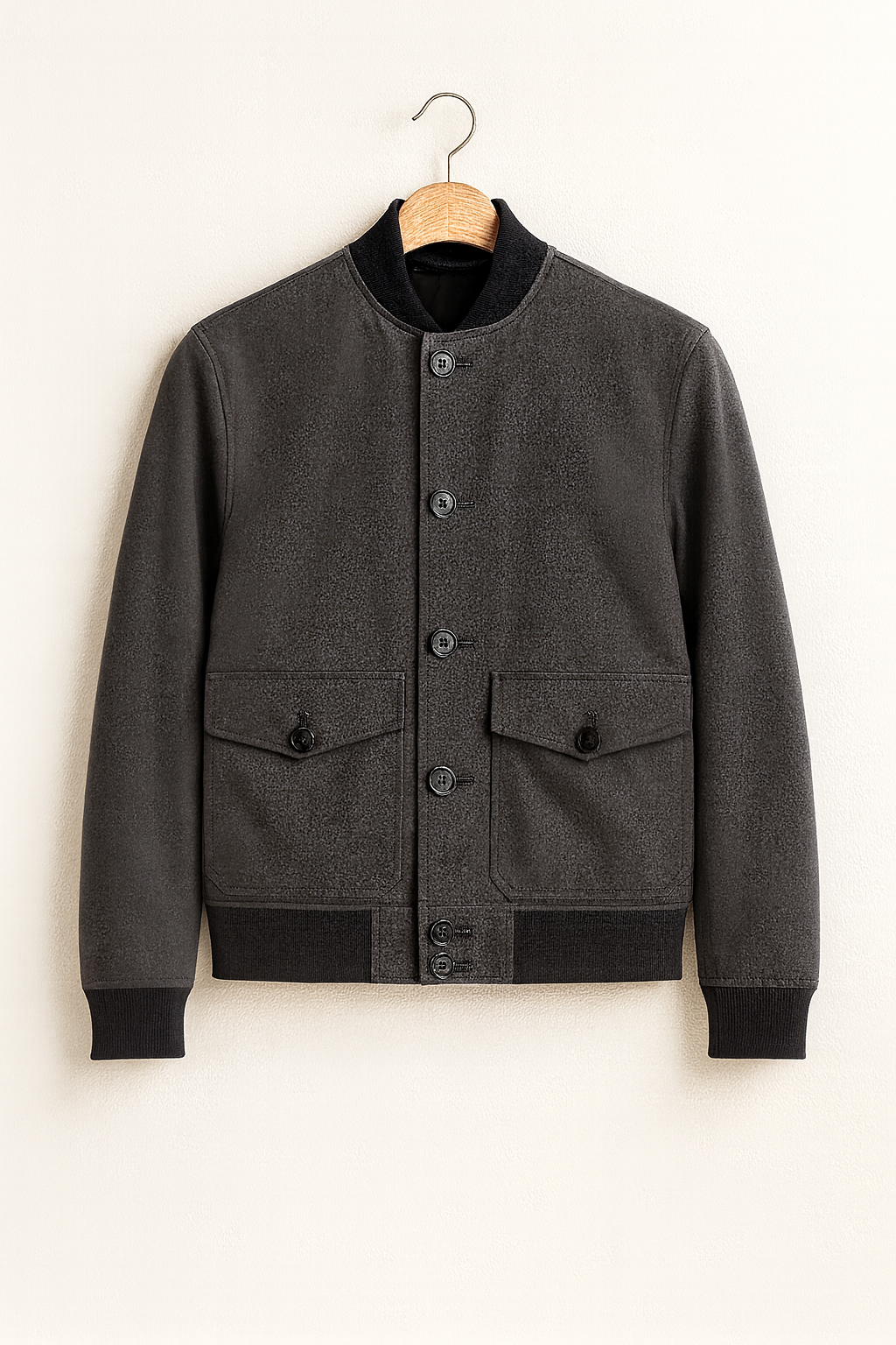 Men’s Bomber Jacket – Casual Solid Look, Lightweight & Mid-Season Fit