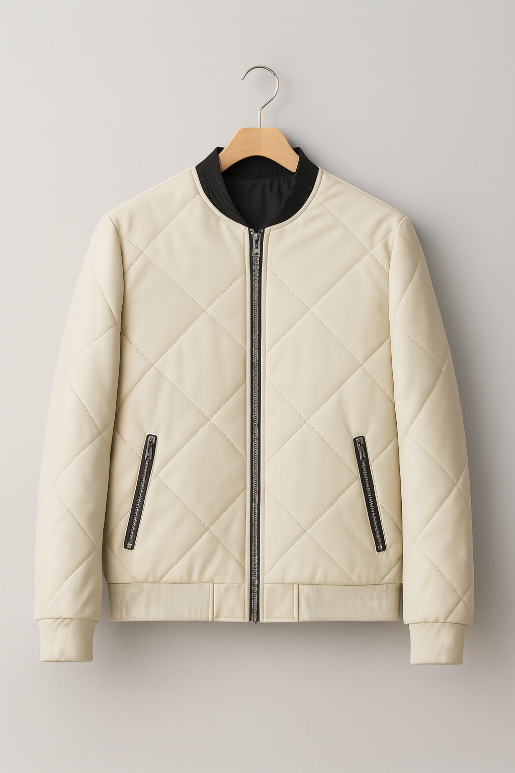 Men’s Quilted Jacket – Fleece-Lined Winter Look, Thick & Cropped Fit