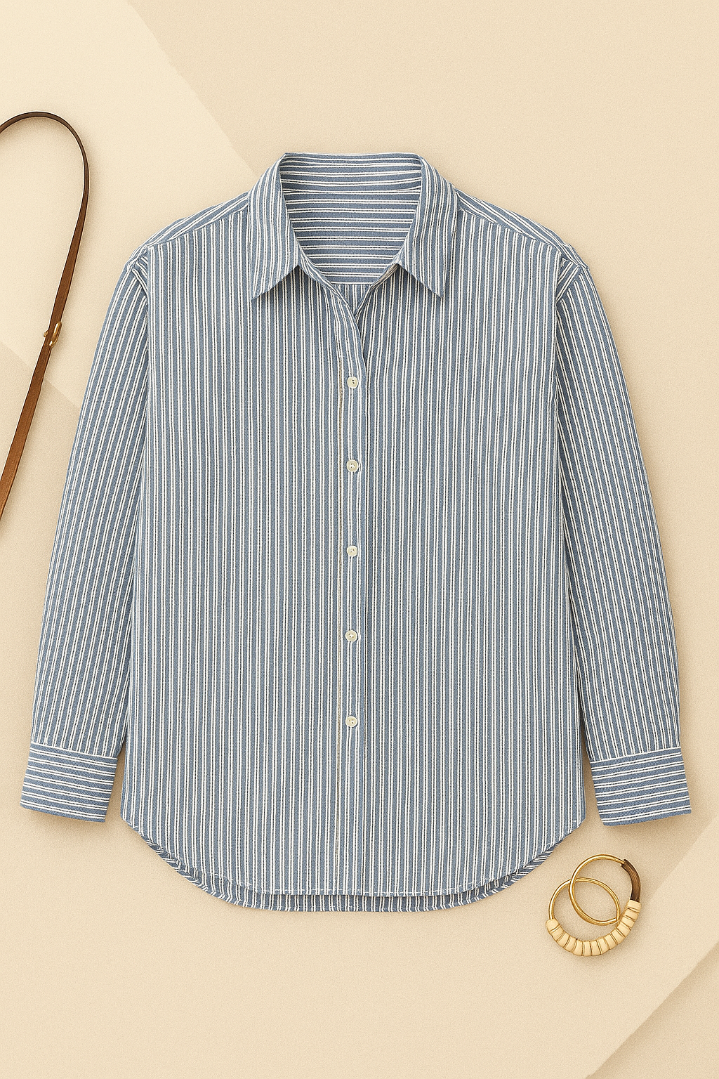 Women’s Button Down Shirts – V-Neck Lapel Style, Elegant & Loose-Fit