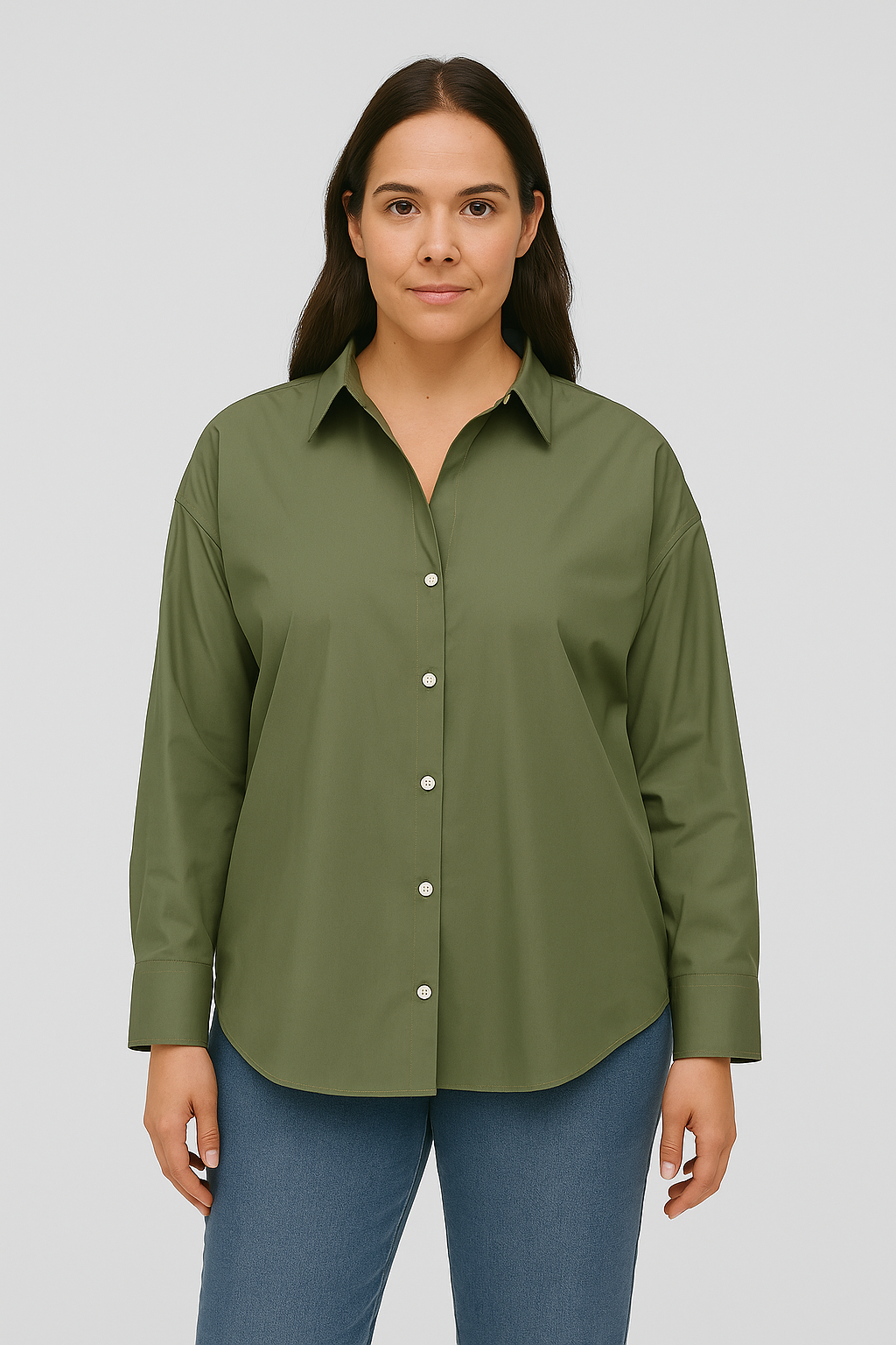Women’s Button Down Shirts – V-Neck Lapel Style, Elegant & Loose-Fit