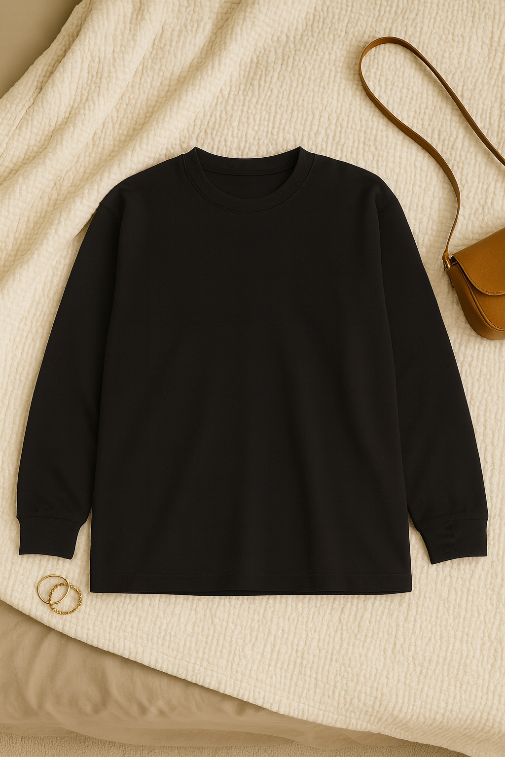 Women T-Shirt –  Round Neck Basic Look, Loose & Comfortable